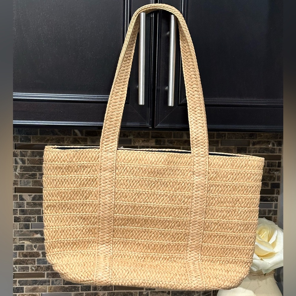 ✨NWT✨ Draper James "Everyday" Straw Shoulder Bag Resort Coastal - Picture 2 of 10